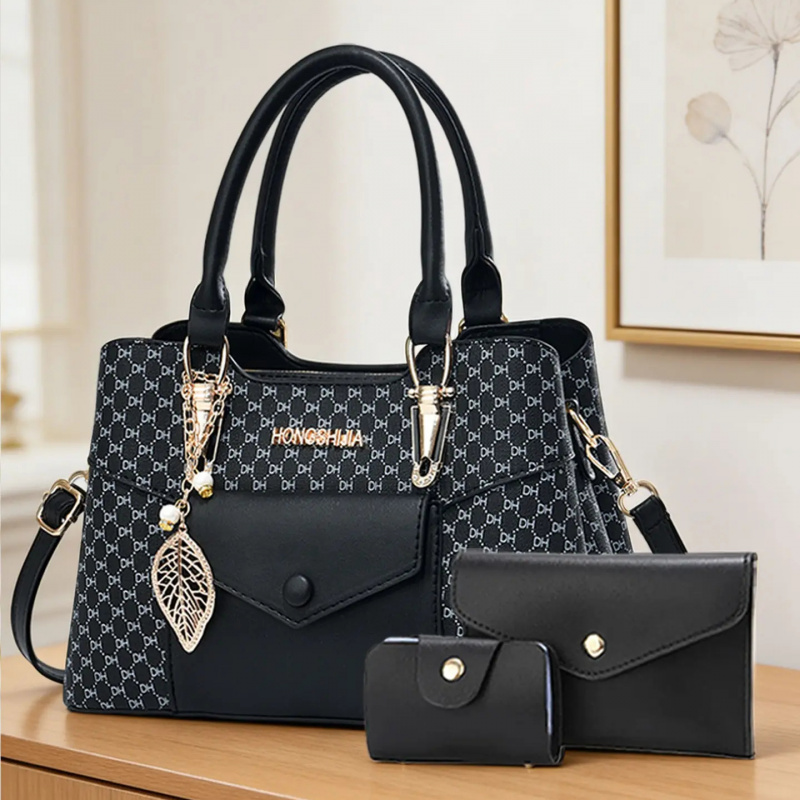 Luxury Bags & Leather Repair Of Atlanta - กระเป๋าโท้ทขนาดใหญ่เนื้อผ้าคุณภาพสูงสำหรับการเดินทาง, ชุดกระเป๋าผู้หญิงสุดหรูพร้อมกระเป๋าสะพายข้างแบบคัลเลอร์บล็อก