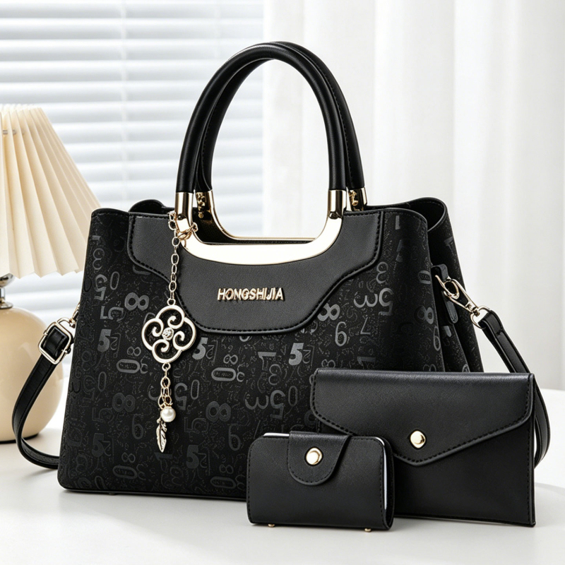 Luxury Bags & Leather Repair Of Atlanta - ชุดกระเป๋าถือแฟชั่นผู้หญิง 3 ชิ้น, กระเป๋าสะพายข้างพิมพ์ลายดิจิตอลสุดหรูสำหรับผู้หญิง, กระเป๋าสะพายไหล่หลายช่องความจุขนาดใหญ่