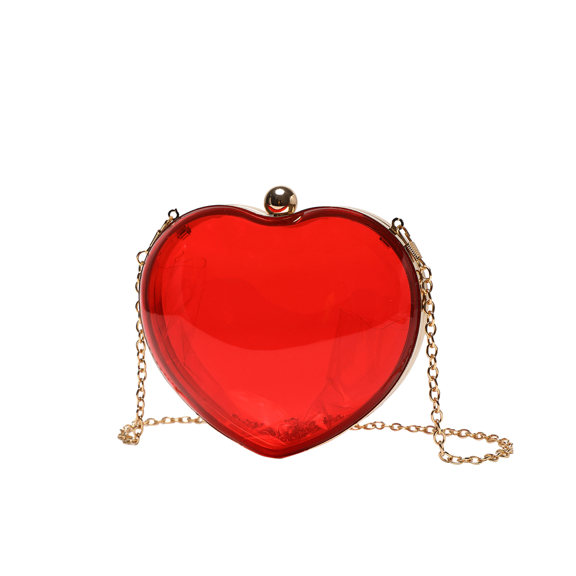 Chain Crossbody Quilted - กระเป๋าคลัทช์อะคริลิคใสทรงมินิสำหรับงานเลี้ยง พร้อมสายสะพายโซ่ ประดับเลื่อมวิบวับ ราคาไม่แพง แบบสะพายข้าง