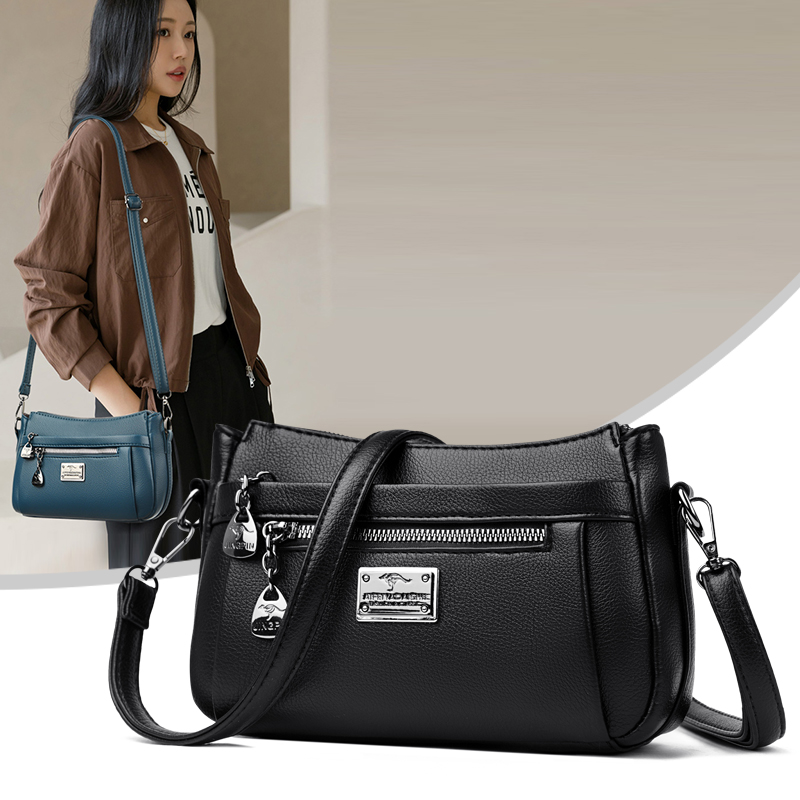 Luxury Bags Office - กระเป๋าสะพายไหล่ผู้หญิงแบรนด์หรูสไตล์เรโทรใหม่ กระเป๋าหนัง PU ขนาดเล็กแบบสะพายข้าง กระเป๋าใส่โทรศัพท์สำหรับสาวๆ ใช้ได้ทั้งออกงานลำลองและใช้ในออฟฟิศ