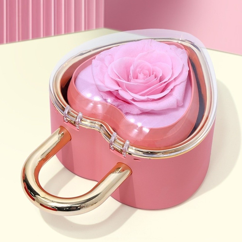Luxury Bags List - กล่องใส่เครื่องประดับรูปหัวใจหมุนได้ กล่องใส่แหวนดอกกุหลาบสบู่สุดหรู กล่องโชว์แหวน ป้องกันฝุ่น