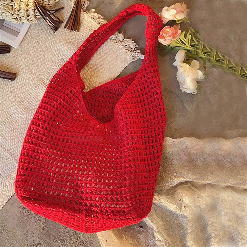 Luxury Beach Bags Ysl - กระเป๋าสะพายไหล่ความจุขนาดใหญ่ที่สร้างสรรค์กระเป๋าถือแบบเรียบง่ายสไตล์วินเทจอเนกประสงค์กระเป๋าช้อปปิ้งทอกระเป๋าชายหาด