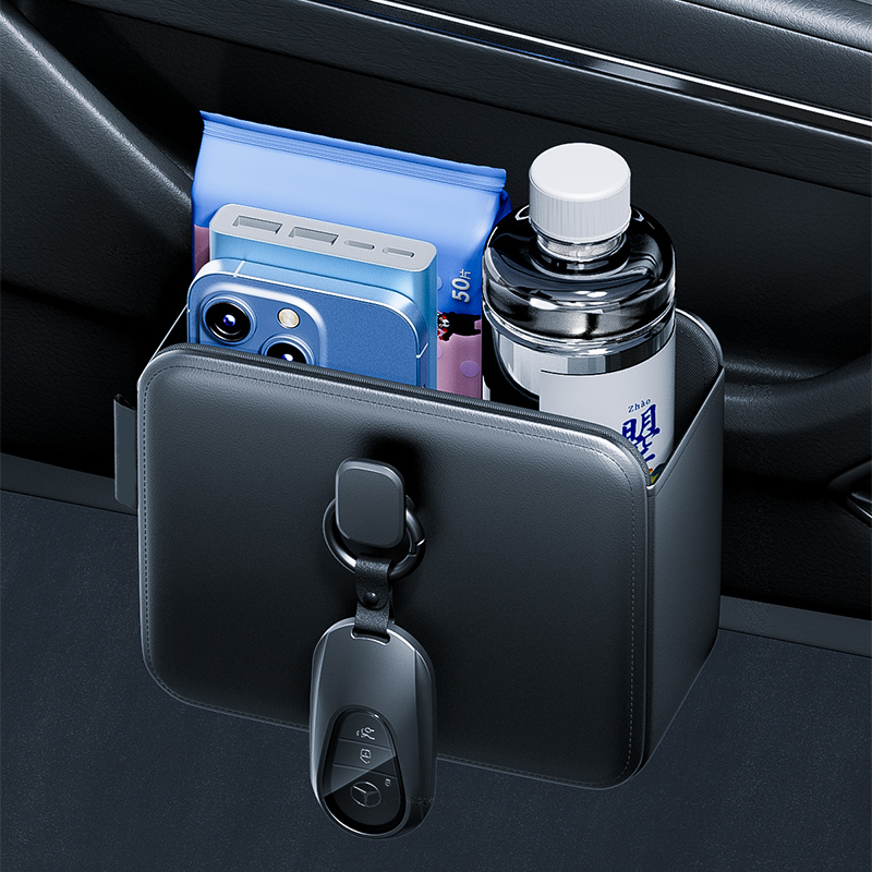 Key Holder Leather Pouch - ประตูรถเก็บกระเป๋าแขวนถ้วยผู้ถือ Universal Auto Seat Back Organizer