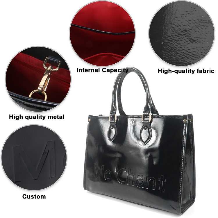 กระเป๋าถือผู้หญิงหนัง PU สีดำเ - Structured Handbag Top Handle บทวิจารณ์และราคา