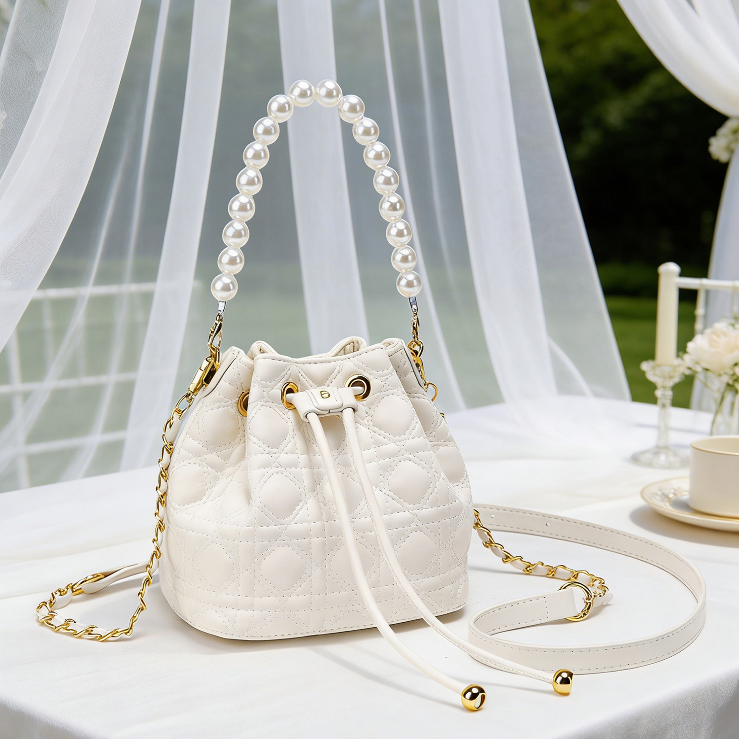 กระเป๋าสะพายไหล่แบบใหม่ สายโซ่ - Chain Crossbody Quilted บทวิจารณ์และราคา