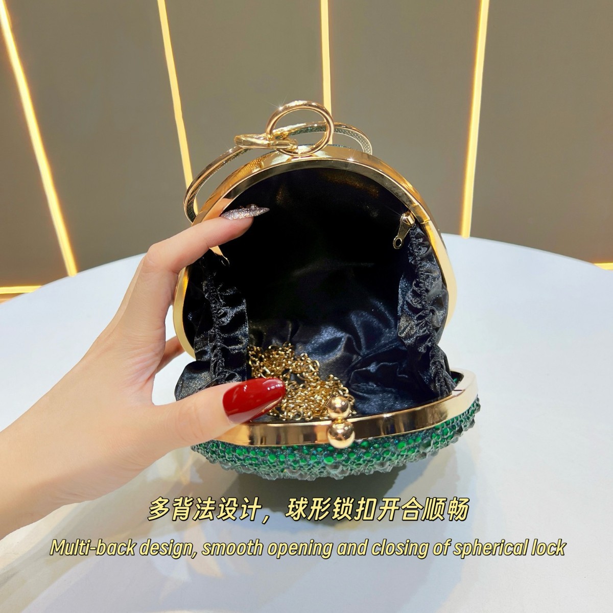 กระเป๋าคลัทช์ทรงหยดน้ำสีเขียวม - Luxury Bags Green บทวิจารณ์และราคา
