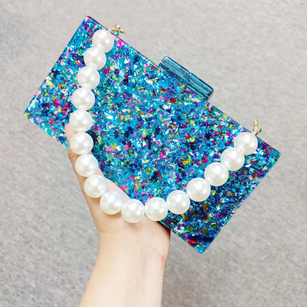 หรูหราอะคริลิคลูกปัดคลัทช์กระเ - Luxury Bags Green บทวิจารณ์และราคา