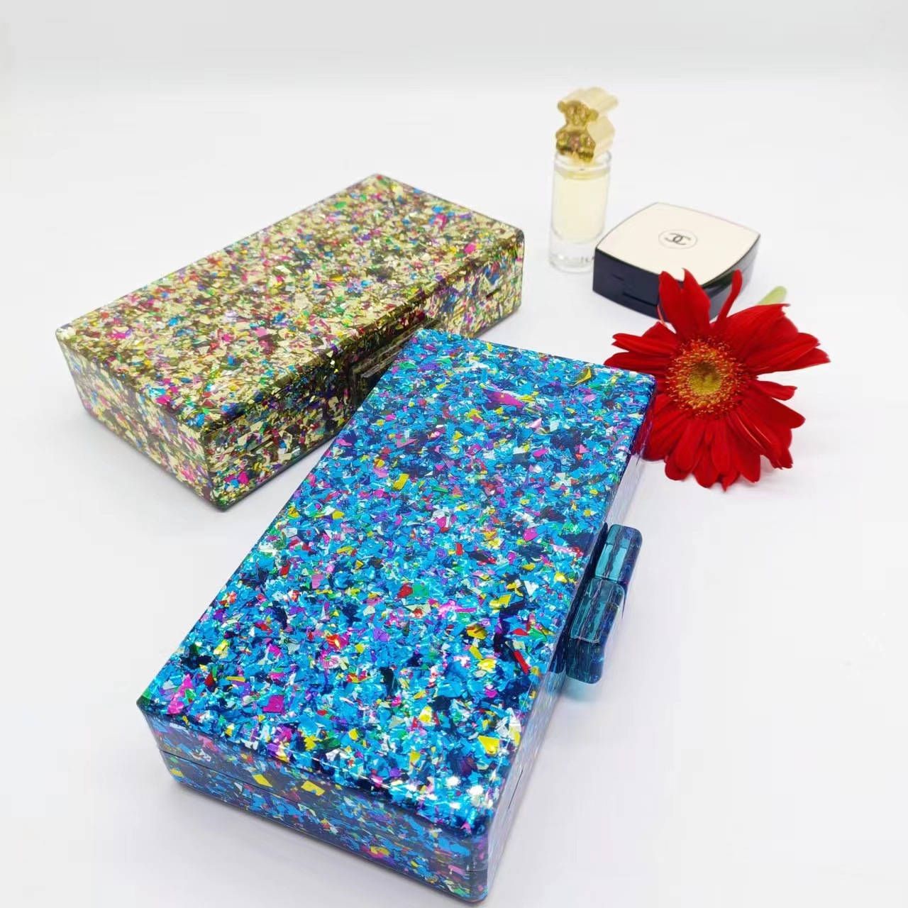 หรูหราอะคริลิคลูกปัดคลัทช์กระเ - Luxury Bags Green บทวิจารณ์และราคา