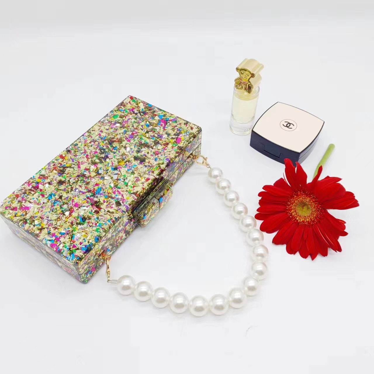 หรูหราอะคริลิคลูกปัดคลัทช์กระเ - Luxury Bags Green บทวิจารณ์และราคา