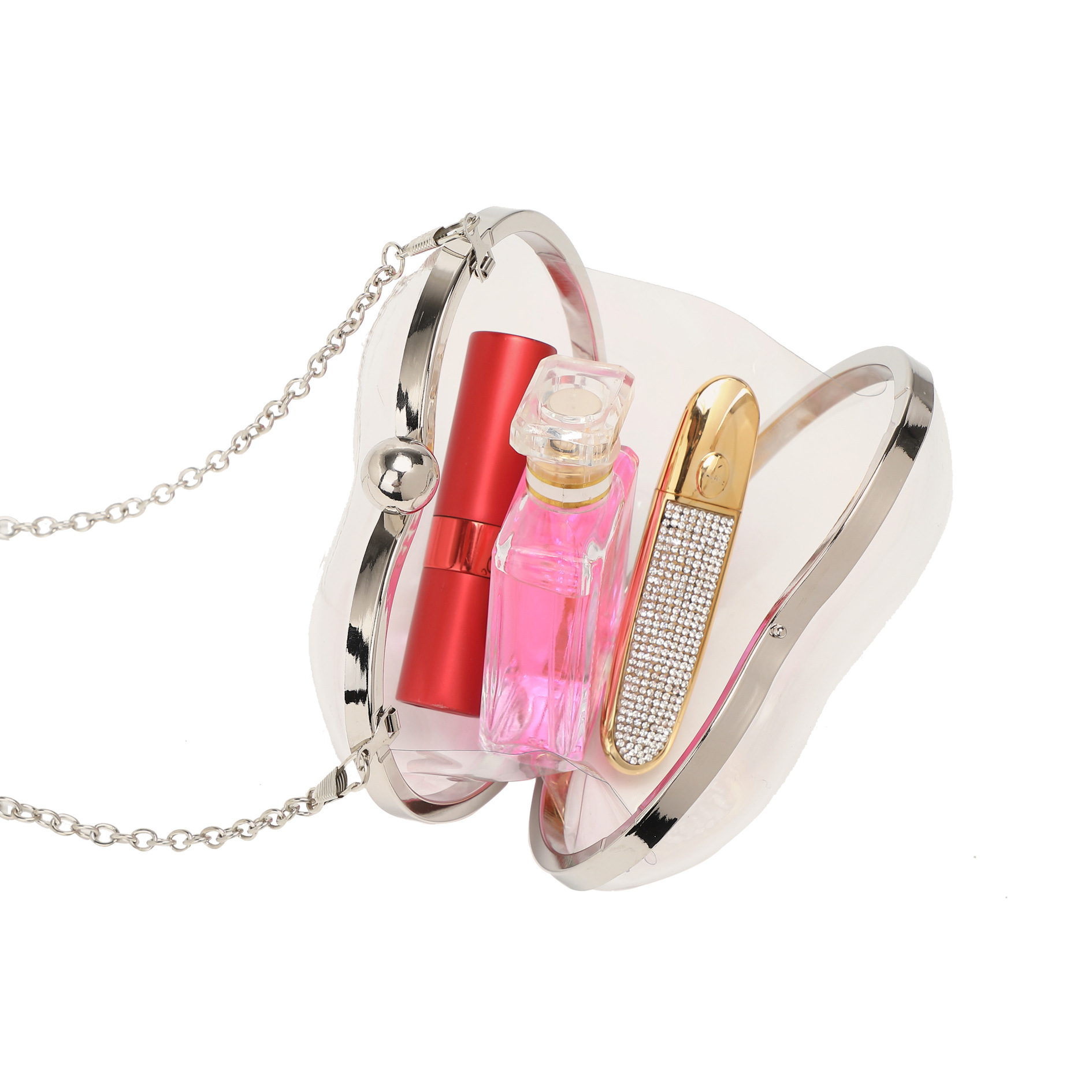 กระเป๋าคลัทช์อะคริลิคใสทรงมินิ - Chain Crossbody Quilted บทวิจารณ์และราคา