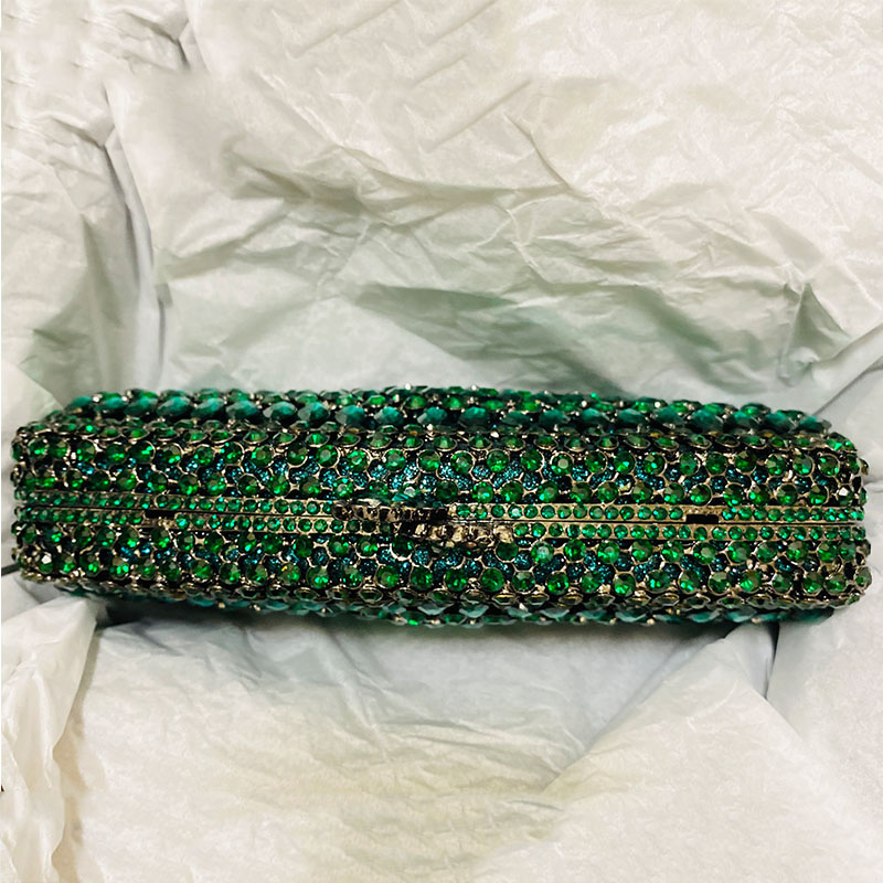 หรูหราสีเขียว Rhinestone คลัทช - Luxury Bags Green บทวิจารณ์และราคา