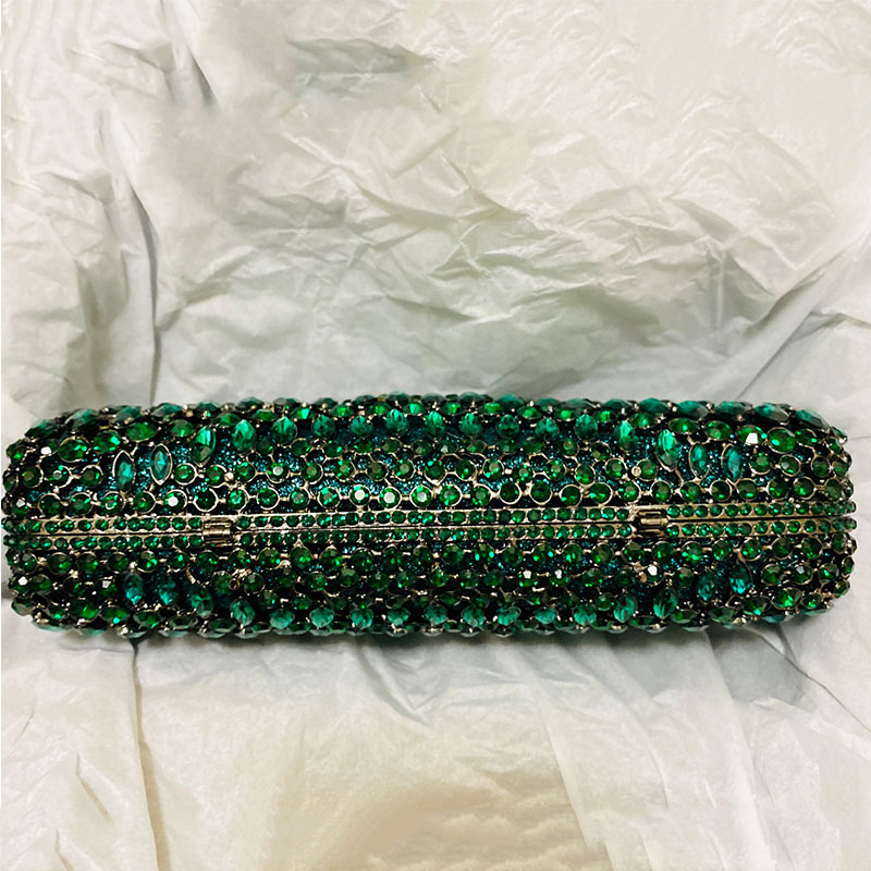 หรูหราสีเขียว Rhinestone คลัทช - Luxury Bags Green บทวิจารณ์และราคา