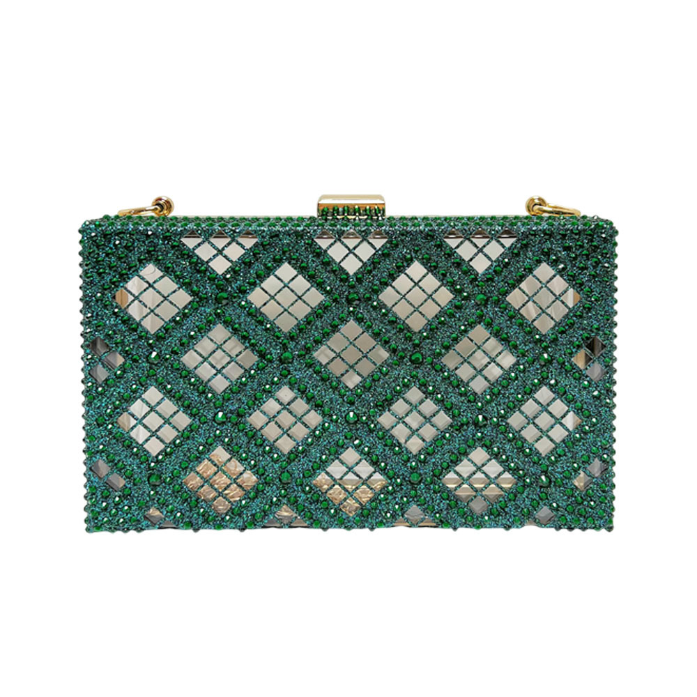 กระเป๋าคลัทช์ทรงข้าวหลามตัดสีเ - Luxury Bags Green บทวิจารณ์และราคา