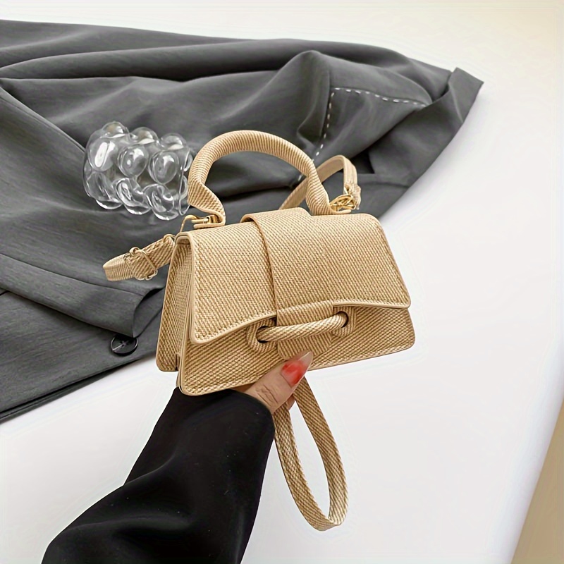 กระเป๋าถือสตรีแฟชั่นแบบทอขนาดเ - Structured Handbag Top Handle บทวิจารณ์และราคา
