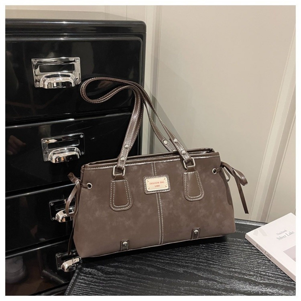 กระเป๋าโท้ทหนังเทียมสไตล์มินิม - Structured Handbag Top Handle บทวิจารณ์และราคา