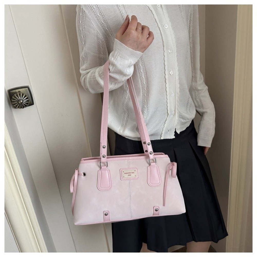 กระเป๋าถือหนังเทียมสไตล์เกาหลี - Structured Handbag Top Handle บทวิจารณ์และราคา