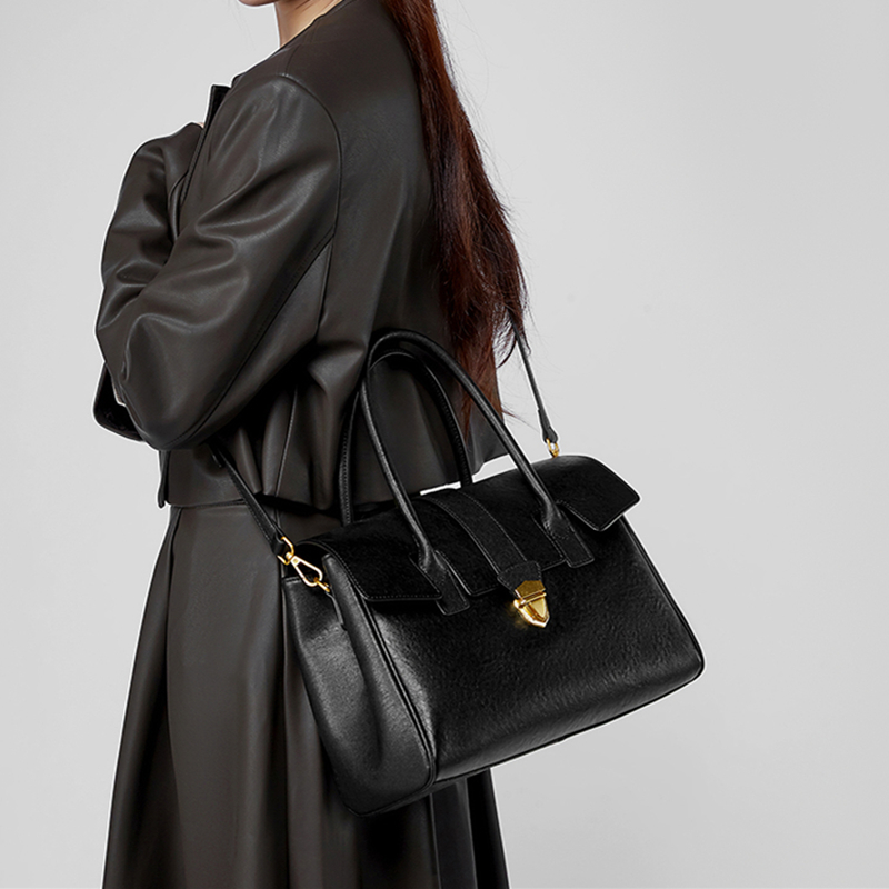 กระเป๋าถือหนังแท้ BURMINSA สำห - Structured Handbag Top Handle บทวิจารณ์และราคา