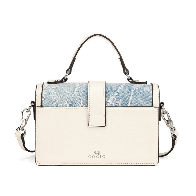 กระเป๋าถือลายงูสีน้ำเงินสำหรับ - Structured Handbag Top Handle บทวิจารณ์และราคา